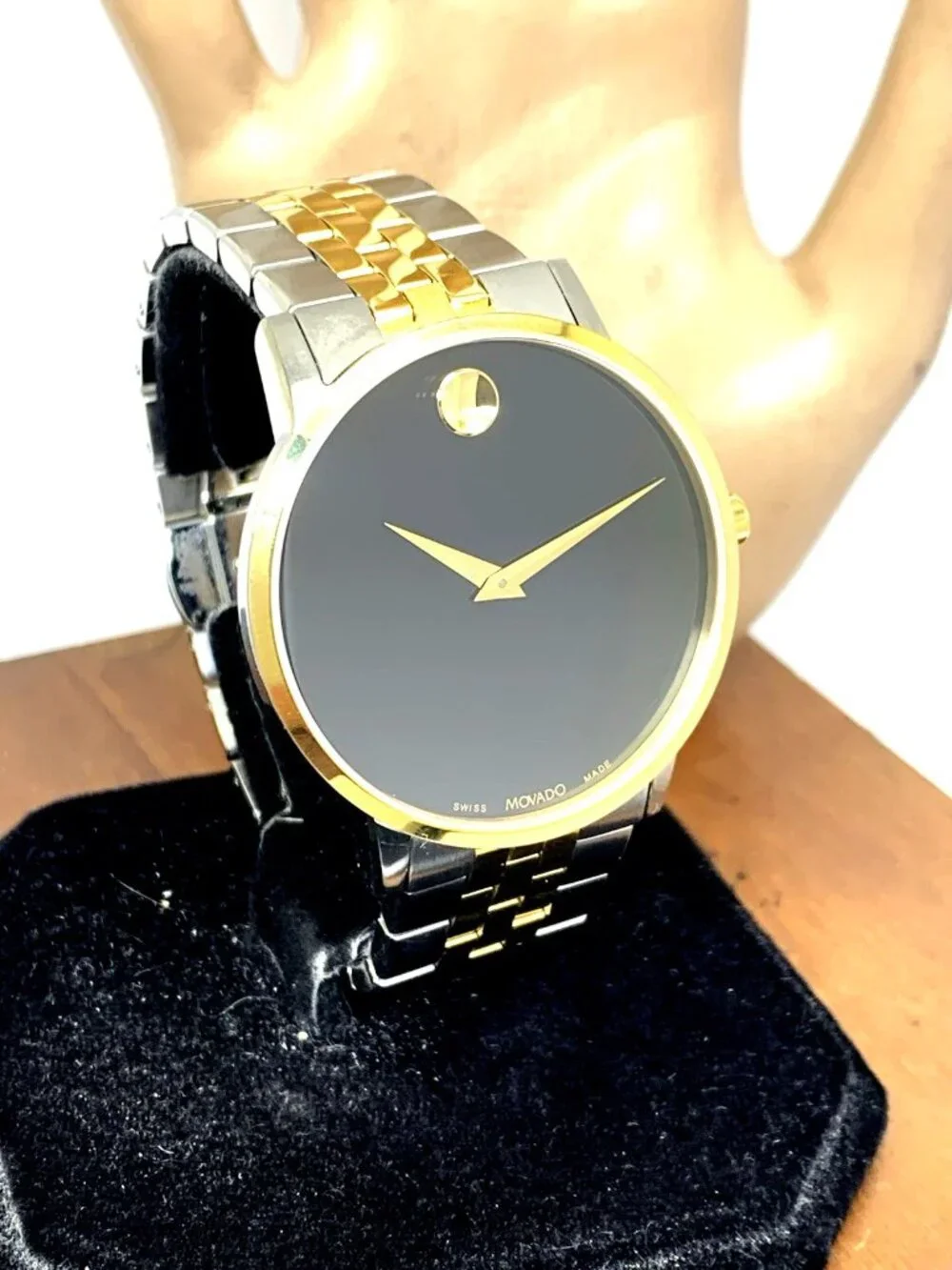 Movado Men's Watch 0607200 Museum Swiss Quartz Black Dial Two Tone Steel 40mm